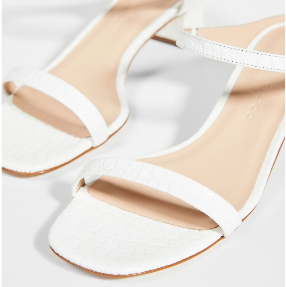 Club Monaco Marnee White Slide Sandals | Size 6 | NIB Women’s Resort Ready Shoes - Picture 3 of 11